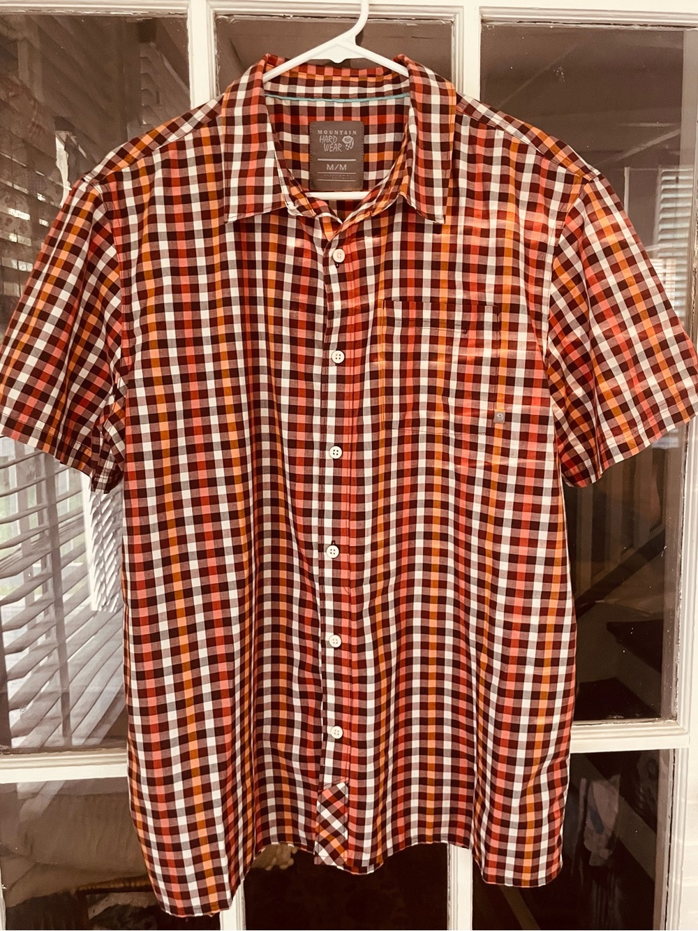 Mountain Hardwear Shirt Men’s Medium Fall Autumn Plaid Short Sleeve Causual